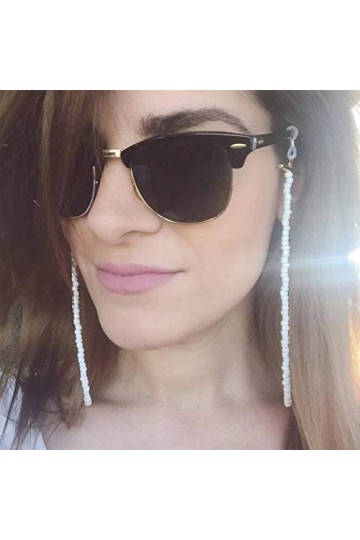 Sethain Des lunettes de soleil Titulaire Sangle 3 pièces Monocle Chaînes Antidérapant Lunettes Retenue Perlé Des lunettes Cor