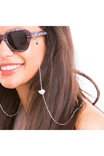 TseenYi Chaîne de lunettes de soleil antidérapante en alliage, unisexe - avec décoration en forme d’oiseau - Doré