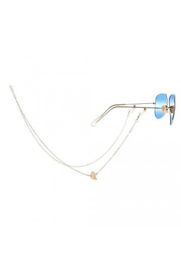 TseenYi Chaîne de lunettes de soleil antidérapante en alliage, unisexe - avec décoration en forme d’oiseau - Doré