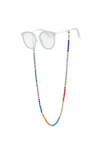 C·QUAN CHI Collier De Perles Naturelles Collier De Perlés De Riz Multicolore Collier à Boucle élastique Porte-chaîne De Lunet