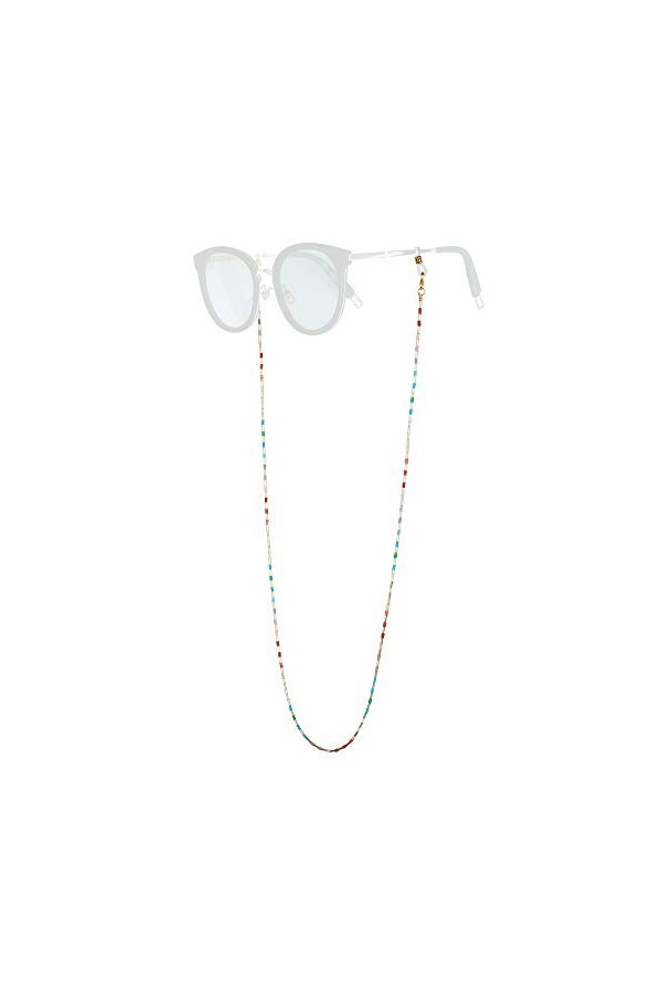 C·QUAN CHI Collier De Perles Naturelles Collier De Perlés De Riz Multicolore Collier à Boucle élastique Porte-chaîne De Lunet