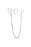 C·QUAN CHI Collier De Perles De Riz Multicolores Collier Damour Lettre Caractéristique Collier à Fermoir élastique Porte-cha