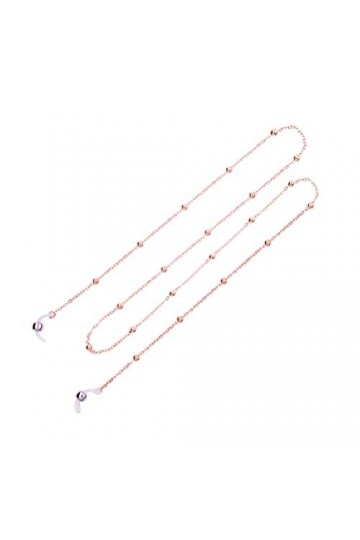 Amosfun Chaîne de lunettes élégante avec perles pour lunettes - Or rose