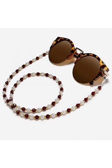 Artibetter 5 Pcs Chaîne de Lunettes Lunettes de Perles Cordon Lunettes de Soleil Lanière Courroie de Cou Lunettes Retenue Cor
