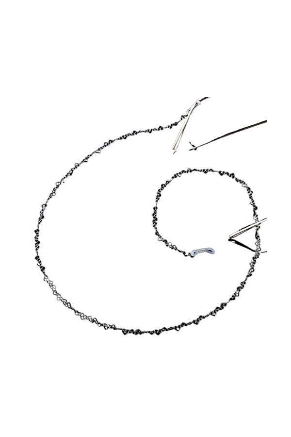 HOOENG Longe de Lunettes Sangle de Lunettes for Femmes métal Coeur-Forme Masque chaînes Mode Lunettes retenue Lunettes Cordon