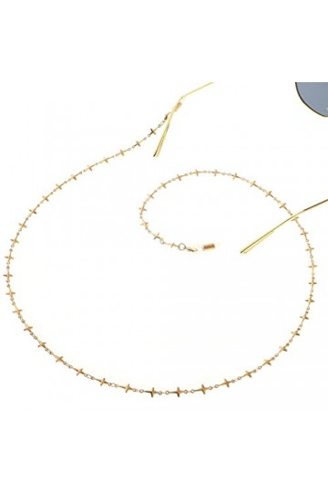 HOOENG Chaînes Lunettes lanière for Femmes métal Croix Masque chaînes Vintage Mode Lunettes de Soleil Sangles Lunettes Cordon