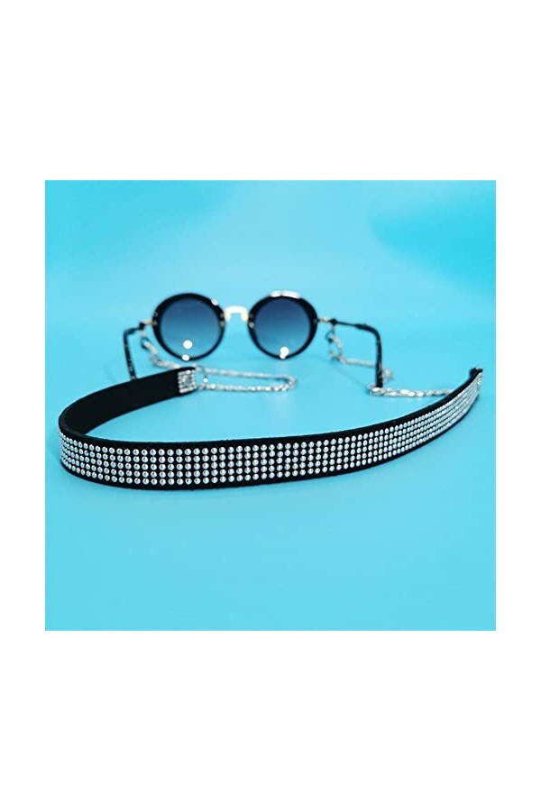 DJLORD Sangle de Lunettes Lunettes lanière for Femmes en Acier Inoxydable Masque chaînes Hiphop élégant Lunettes Cordon