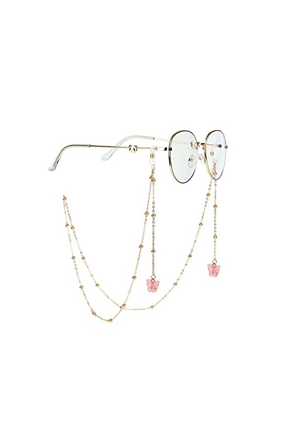 DNLKWGO Chaîne de lunettes avec pendentif papillon pour femme, 7 , taille unique