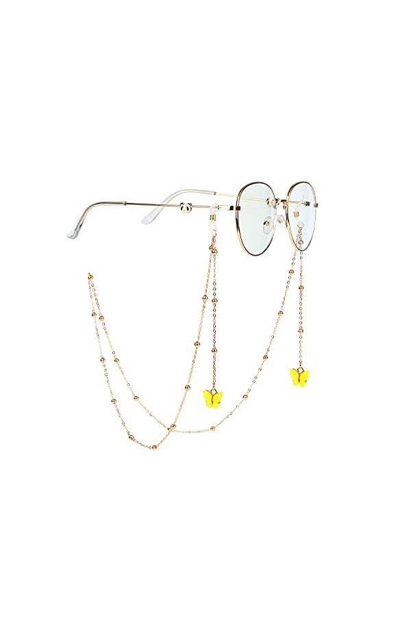 DNLKWGO Chaîne de lunettes avec pendentif papillon pour femme, 7 , taille unique