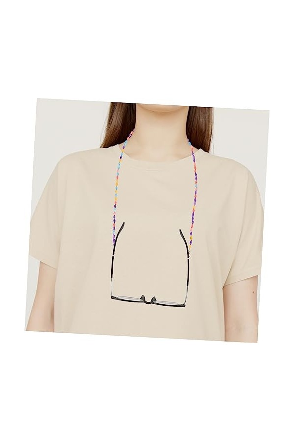 BESPORTBLE Anti-Dérapant Lunettes Corde Lanière Perlée Lunettes Perlées Chaîne Collier Lanière Lunettes Support De Retenue Fr