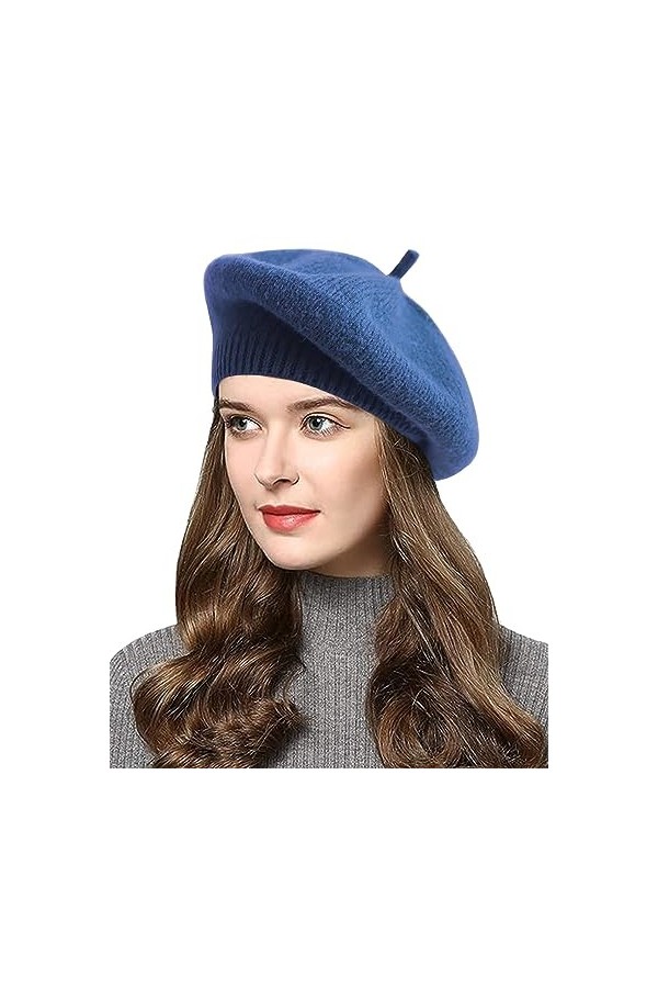 Yutdeng Tricotés Béret Femme Filles Classique Français Chapeau de Béret Bonnet Elégant Souple Vintage Casquette Automne et Hi