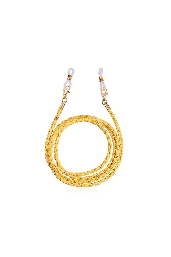 HczIon Chaîne Lunettes 2 Cordons De Cuir Tressé Double Usage Chaîne De Lunettes Accessoire De Masque,H