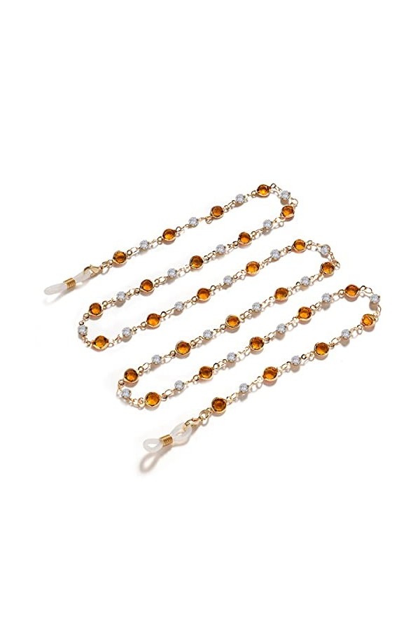 DNLKWGO Chaîne de lunettes de soleil pour femme, marron, taille unique