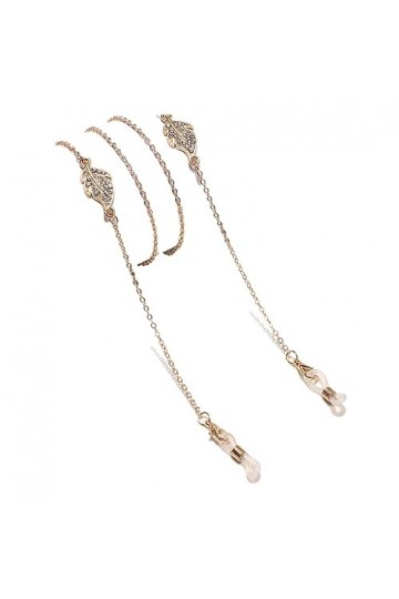 HczIon Chaîne Lunettes 2 Morceaux De Chaîne De Lunettes Feuille D’Or,Chaîne De Masque,Cordon De Lunettes Antidérapantes