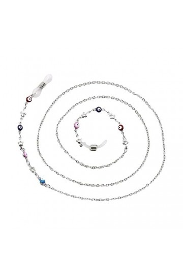 HczIon Chaîne Lunettes 2 Pièces De Lunettes Chaîne De Lunettes Étoilé Chaîne Licou Col Décoré De Lunettes Cordon,Argent
