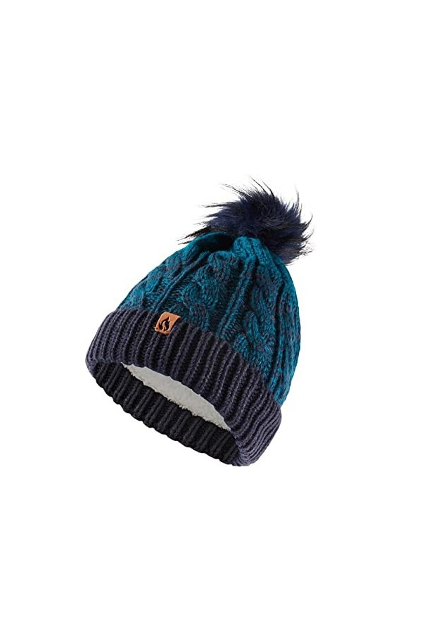 GM Apparel - Bonnet dhiver confortable et chaud en sherpa avec pompon torsadé, bleu, taille unique