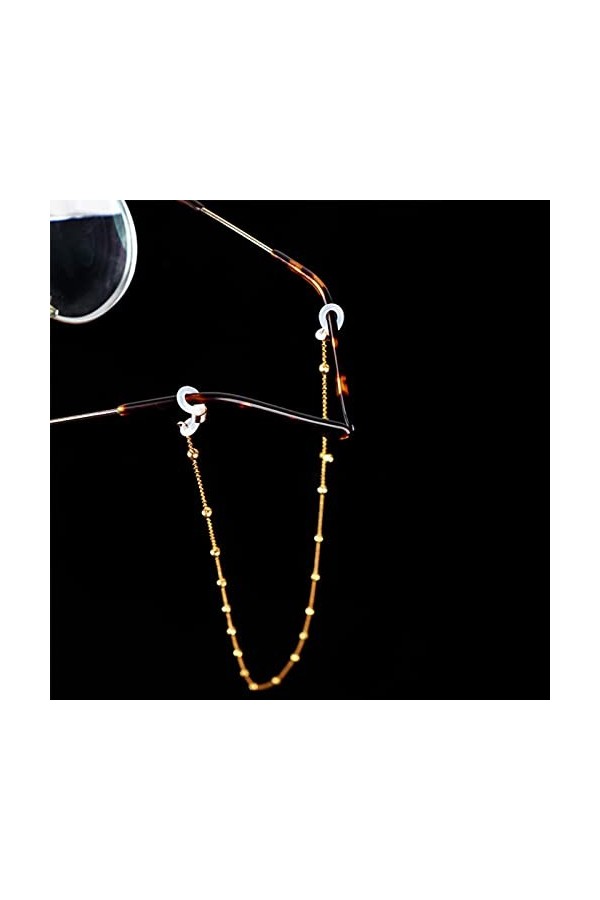 Wsnld Lunettes Chaînes Corde Noir Acrylique Perles Chaînes Anti-dérapant Lunettes Porte-Cordon Sangle Cou Lunettes De Lecture