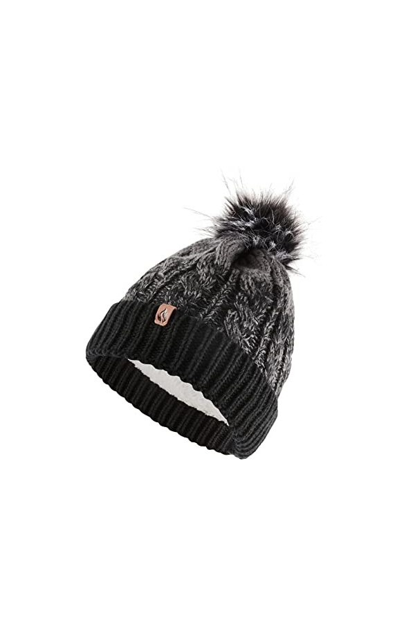 GM Apparel - Bonnet dhiver confortable et chaud en sherpa avec pompon torsadé, bleu, taille unique