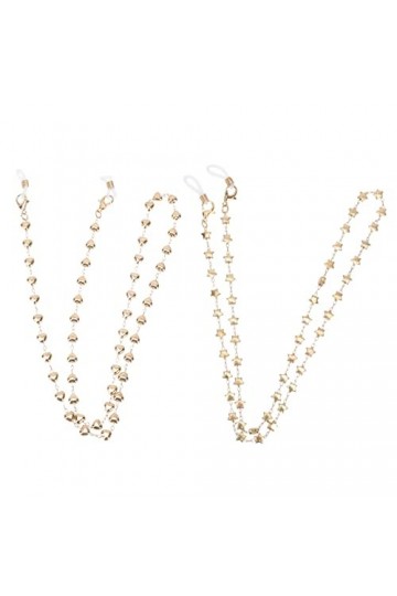 STAHAD 2Pcs Cordon Métallique pour Le Visage Cordons de Lunettes avec Support de Pendentif Anti-Forme Lunettes de Soleil Perl