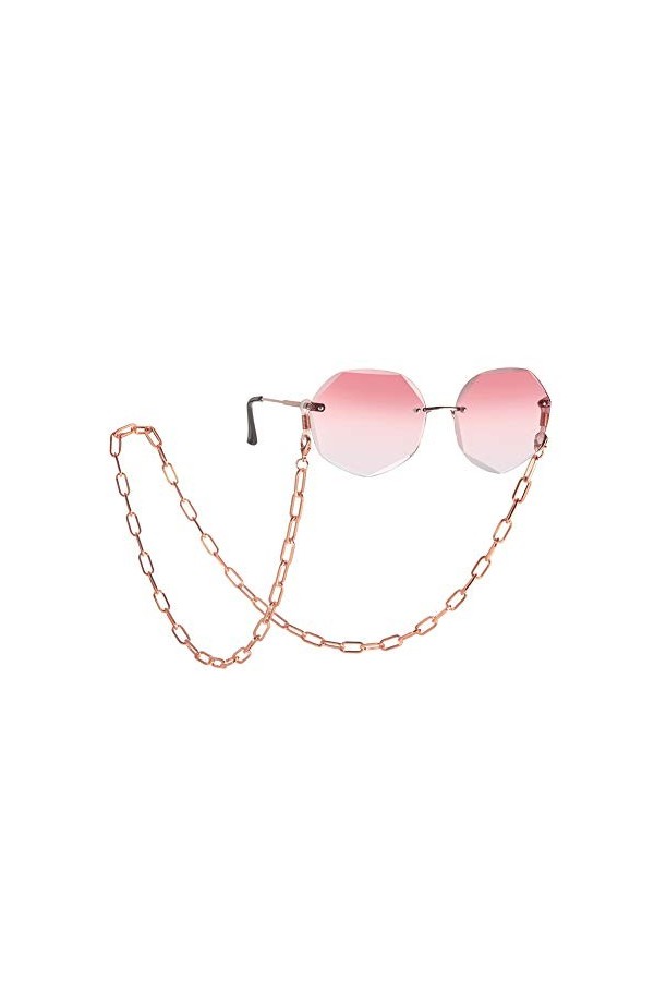 kkjoy Chaîne rectangulaire de lunettes en métal Cordons pour masques Supports pour lunettes Cordon pour lunettes Accessoires 