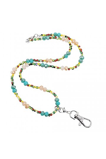 Mikikit Collier de charme pratique lanière de travail à la mode clé à lunettes pour femme Porte-clés sangles téléphones porta