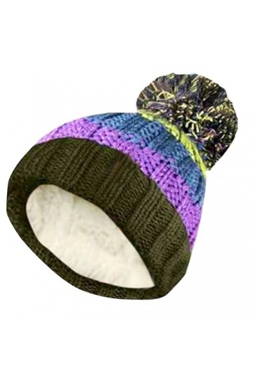 HiFEN® Bonnet dhiver pour homme et femme en tricot torsadé doux avec motif tête de mort - Isolation thermique double couche 