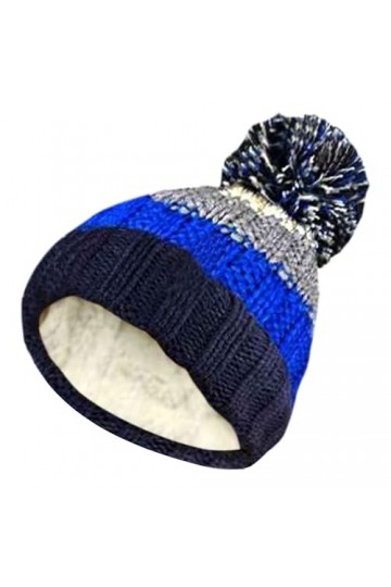 HiFEN® Bonnet dhiver pour homme et femme en tricot torsadé doux avec motif tête de mort - Isolation thermique double couche 