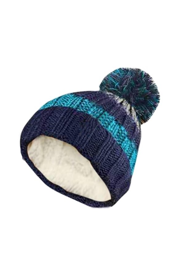 HiFEN® Bonnet dhiver pour homme et femme en tricot torsadé doux avec motif tête de mort - Isolation thermique double couche 