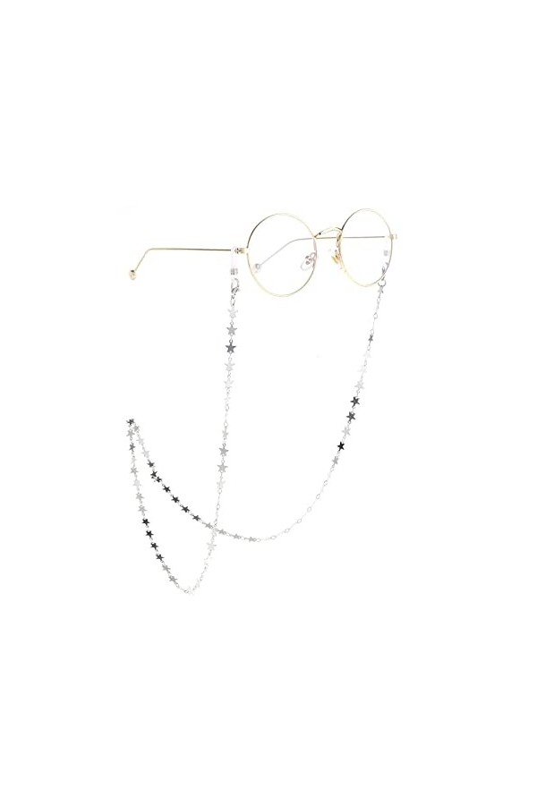 DJLORD Sangle de Lunettes chaînes de Lunettes for Femmes chaînes de Masque en Forme détoile en métal Cordon de Lunettes de M