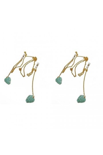 GALPADA 2 Pcs Chaîne De Lunettes Feuille De Monstera Lunettes De Mode Couvre-Visage Lanière Sangle Chaîne De Lunettes Collier