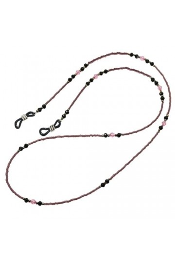 SANDNE Chaîne de lunettes en cristal violet, cordon de perles, retenue de lunettes de soleil, lanière de support de chaîne