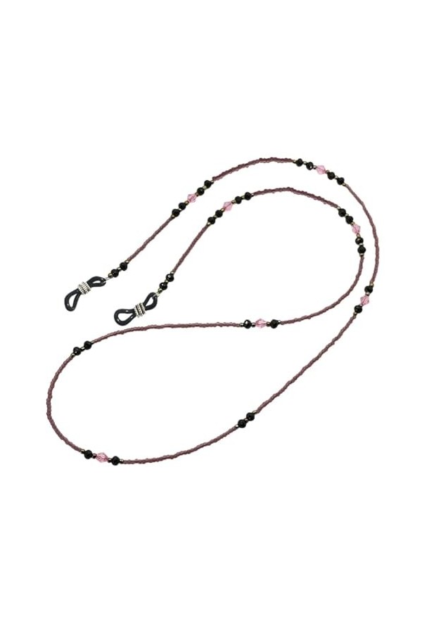 SANDNE Chaîne de lunettes en cristal violet, cordon de perles, retenue de lunettes de soleil, lanière de support de chaîne