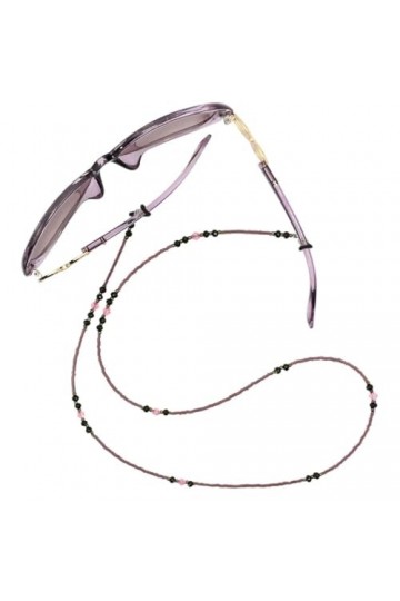 SANDNE Chaîne de lunettes en cristal violet, cordon de perles, retenue de lunettes de soleil, lanière de support de chaîne