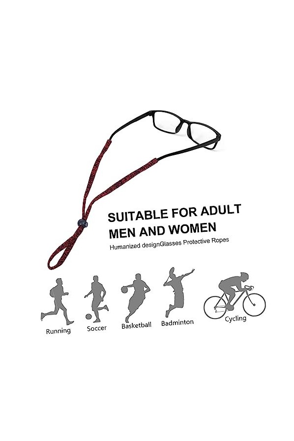 Hemobllo 4 Pièces En Nylon Lunettes Corde Lunettes De Soleil Lanière Sangle De Lunettes De Soleil Réglable Lunettes Sport Lun