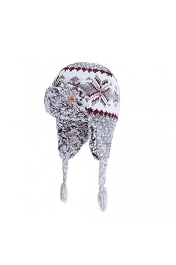TINAYAUE Bonnet dhiver pour Adulte Bonnet à Pompon en Tricoté Chapeaux Doublure Casquette Doublée en Polaire avec Cache-Orei