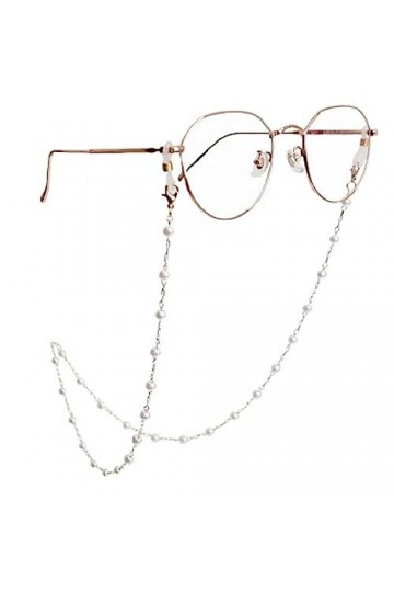 HczIon Chaîne Lunettes 2 Pièces Lunettes Chaîne Trop Lunettes Cordon Chaîne Perles Lunettes Chaîne Anti Perte Licou Collier,A