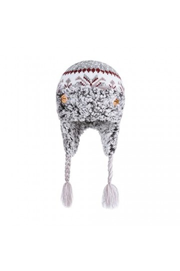 TINAYAUE Bonnet dhiver pour Adulte Bonnet à Pompon en Tricoté Chapeaux Doublure Casquette Doublée en Polaire avec Cache-Orei