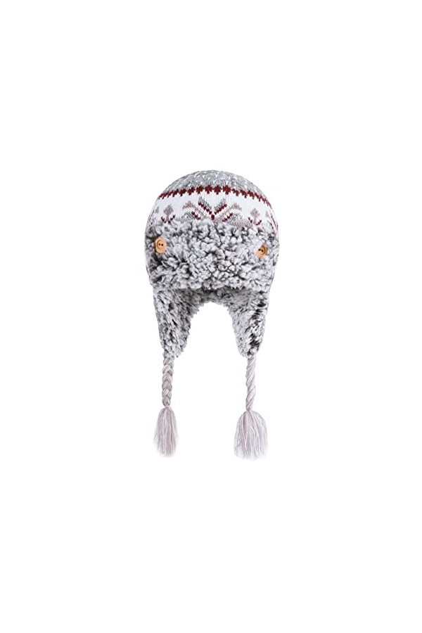 TINAYAUE Bonnet dhiver pour Adulte Bonnet à Pompon en Tricoté Chapeaux Doublure Casquette Doublée en Polaire avec Cache-Orei