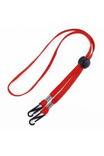 HczIon Chaîne Lunettes 2 Pièces Masque Lanyard Réglable Licou Cordon Lunettes Chaîne Anti Perte Masque Cordon,Rouge