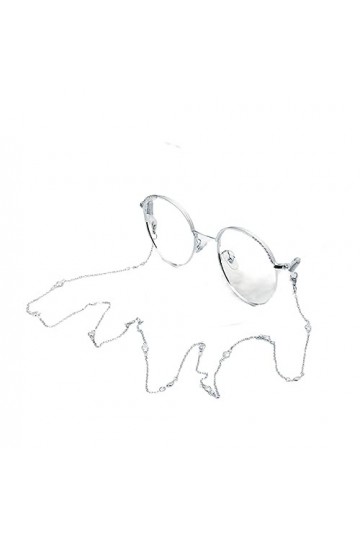 HczIon Chaîne Lunettes 2&nbsp;Pièces&nbsp;De Chaîne De&nbsp;Lunettes&nbsp;Lunettes Chaîne&nbsp;Longe&nbsp;Anti Perte Licou Col Lunettes Cordon,&nbsp;Argent