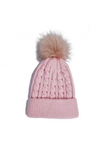 Gadgets Mafia Bonnet dhiver doublé de fourrure avec pompon en fausse fourrure pour femme, beige, taille unique