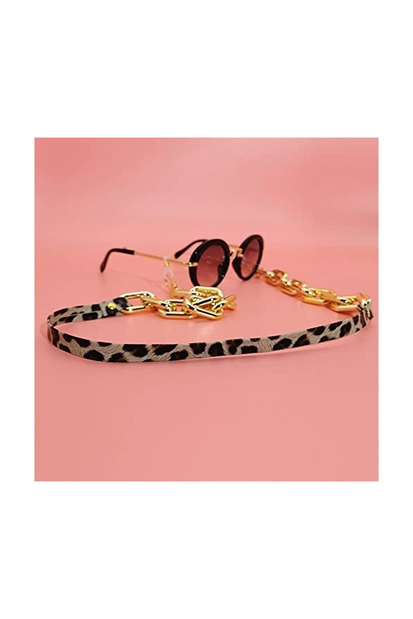 ENLLY Lunettes Sangle Lunettes chaînes for Femmes imprimé léopard Masque Facial Longe élégant Lunettes Cordon