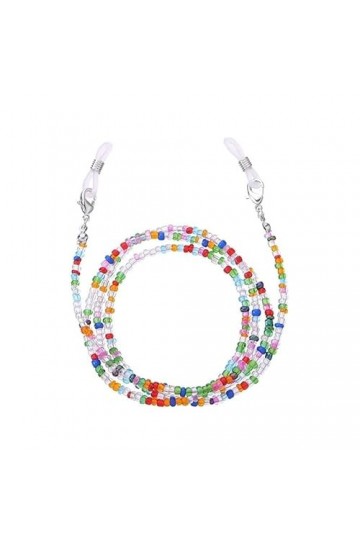 DUNSBY Chainette de Lunettes Chaînes de lunettes perlées à sangle colorée for femmes, lanière de visage antidérapante, chaîne