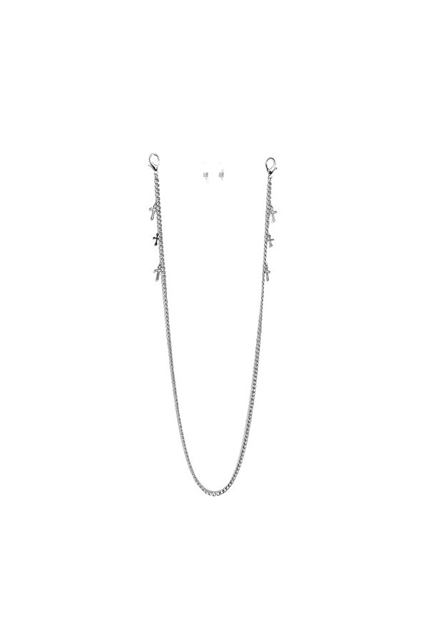 Chaînes de lunettes à sangle pour femmes, pendentif croisé, chaînes de masque à Double couche, retenue de lunettes élégantes