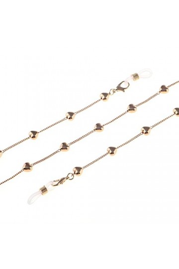 HOOENG Sangle Lunettes chaînes for Femmes métal Coeur perlé Masque chaînes élégant Porte-Lunettes chaînes Lunettes retenue