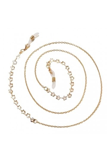 Chaînes de lunettes for femmes, chaînes de lunettes de soleil en cristal, porte-cordon de lunettes, collier doré, corde de sa