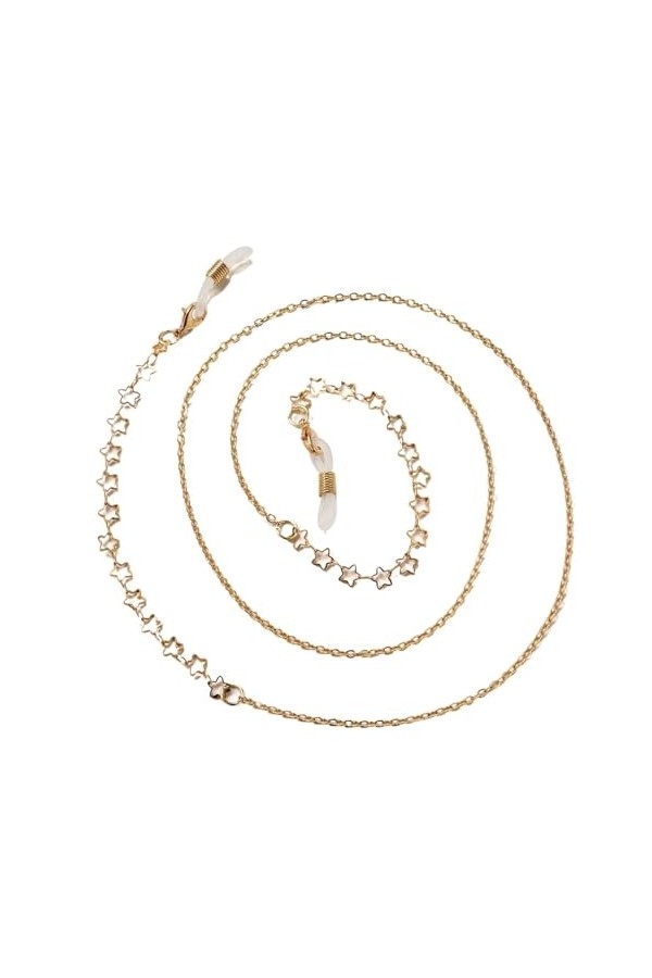 Chaînes de lunettes for femmes, chaînes de lunettes de soleil en cristal, porte-cordon de lunettes, collier doré, corde de sa