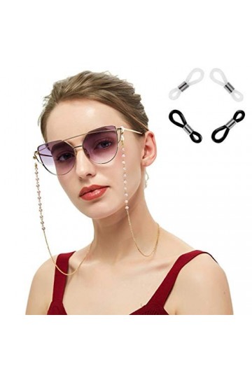 COMVIP Chaîne de Lunettes Femme Perles Artificielles Rétro Élégant Déguisement