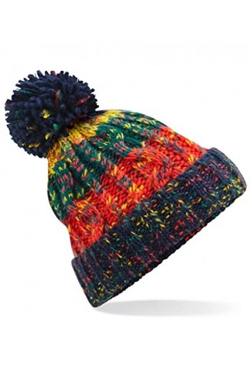 Super Lemon Bonnet dhiver en laine de mouton pour plus de chaleur, motif à rayures de quatre couleurs, Mélange milkshake, ta