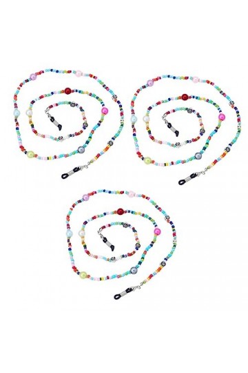 Operitacx 3 Pièces Corde Anti-Perte Lunettes Réglables Support Réglable Lanière Perlée Lunettes Porte-Chaîne Chaîne Lunettes 